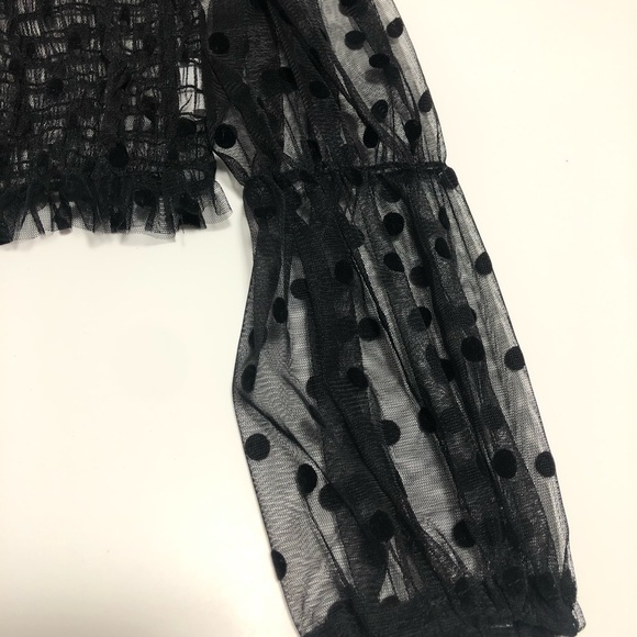 💗 polka dot sheer off -Shoulder top S - Picture 5 of 7